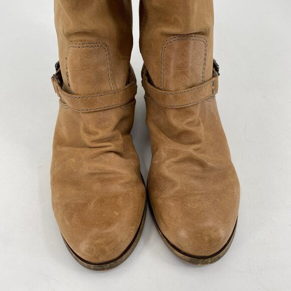Steve Madden Tan Leather Round Toe Heeled Boots | Size 8.5 - Picture 7 of 7